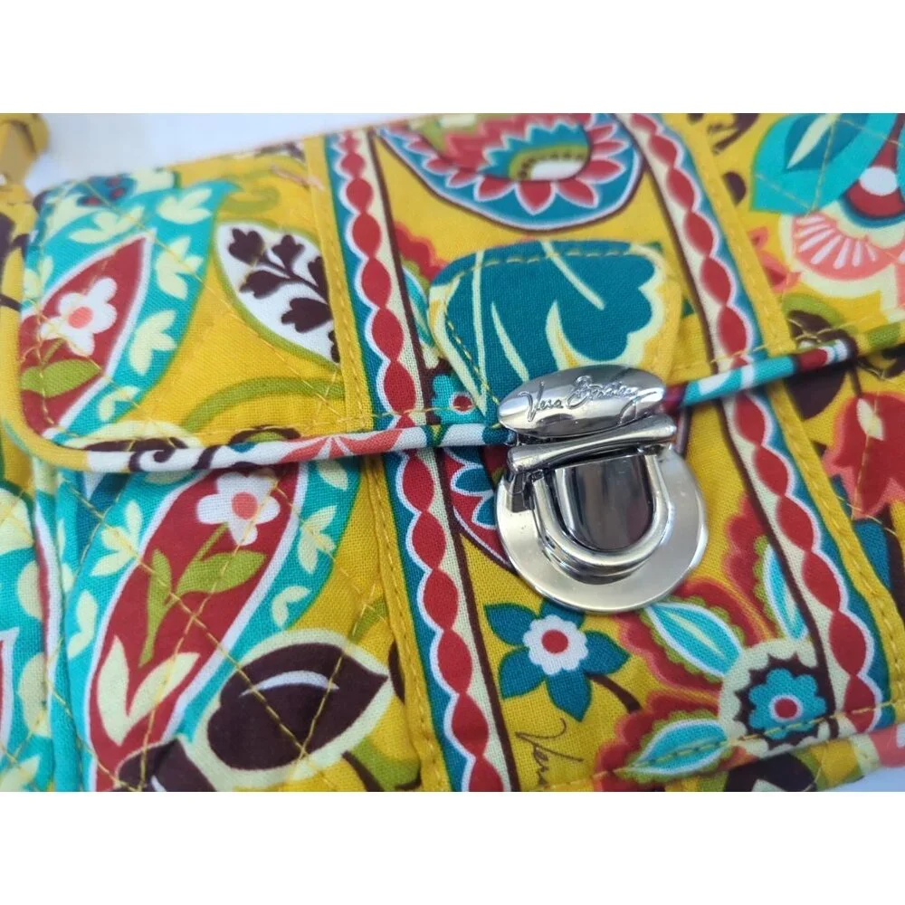 Vera Bradley‎ Turnlock Closure Wallet Provincial Quilted Clutch Multi & Zip